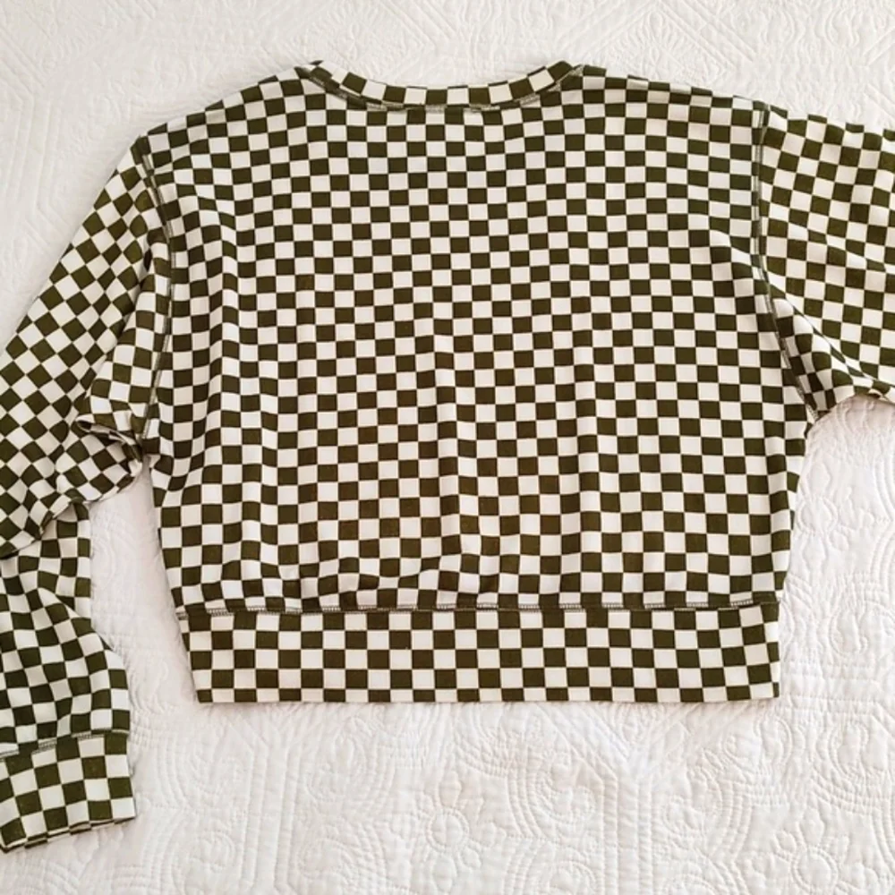 Double Zero Checkered Boxy Cropped Sweatshirt/ Size L - Picture 4 of 9